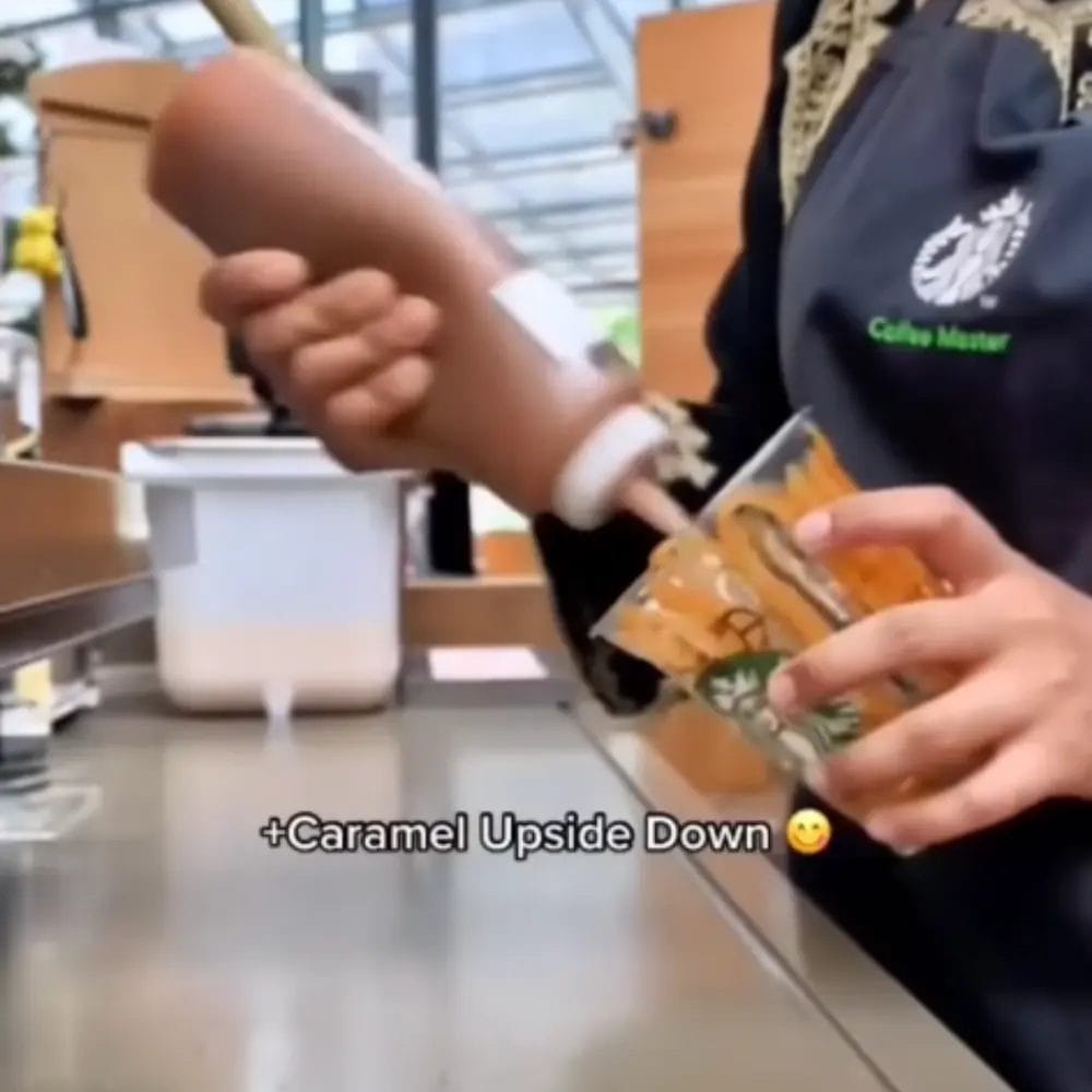 Customization of upside down Starbucks