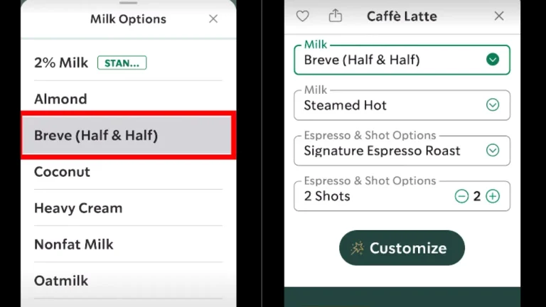 What does Breve mean at Starbucks? (How to order it?)